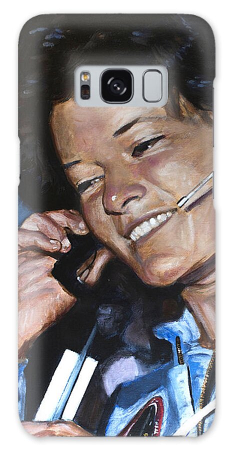 Sally Ride Galaxy Case featuring the painting Sally Ride by Simon Kregar