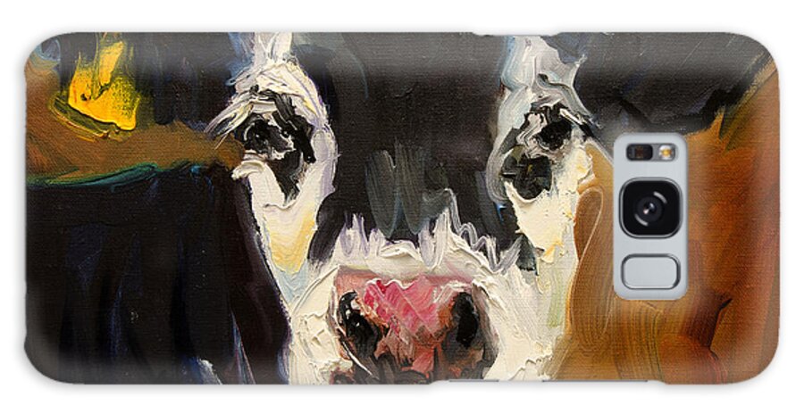 Cow Galaxy Case featuring the painting Salt and Pepper Cow by Diane Whitehead