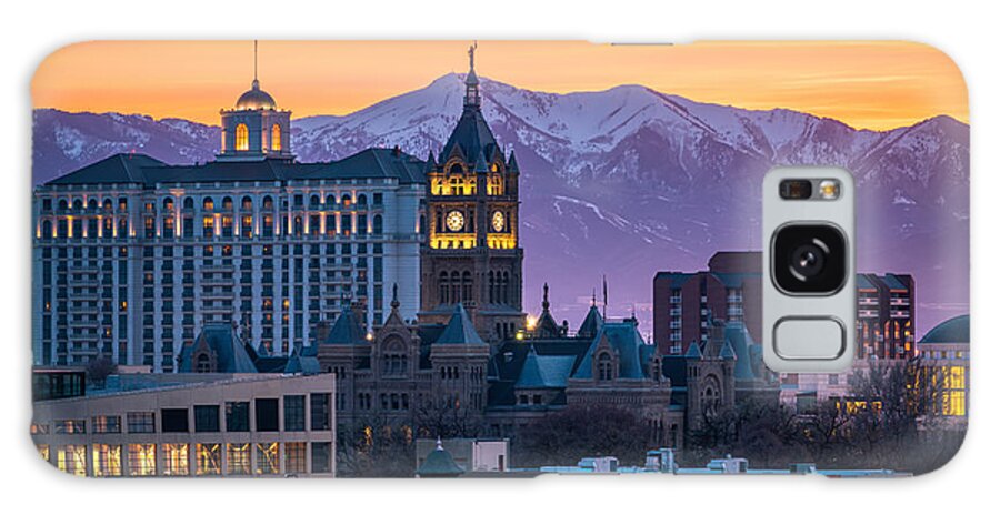 Salt Lake City Galaxy Case featuring the photograph Salt Lake City Hall at Sunset by James Udall