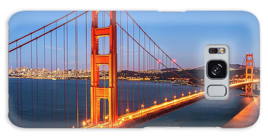Golden Gate Bridge Galaxy Case featuring the photograph San Francisco Through The Golden Gate Bridge at Dusk by James Udall
