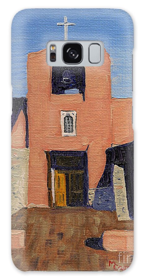 Landscape Galaxy Case featuring the painting San Miguel Mission in Santa Fe by Mary Capriole