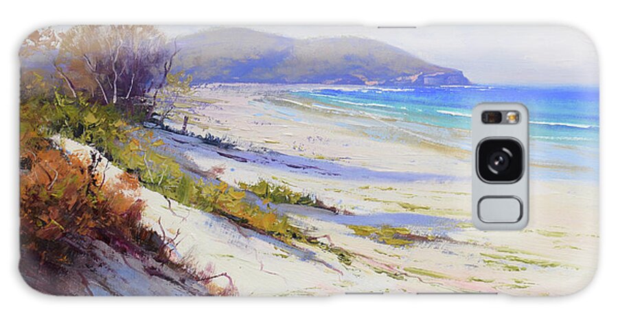 Port Stephens Galaxy Case featuring the painting Sand Dunes Port Stephens nsw by Graham Gercken