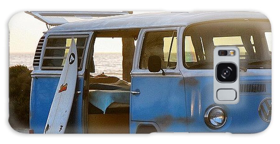 Volkswagen Galaxy Case featuring the photograph VW and Surfboard by Hal Bowles