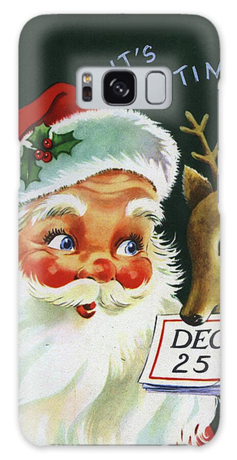 Santa Claus Galaxy Case featuring the digital art Santa Claus with his deer on 25th. December by Long Shot