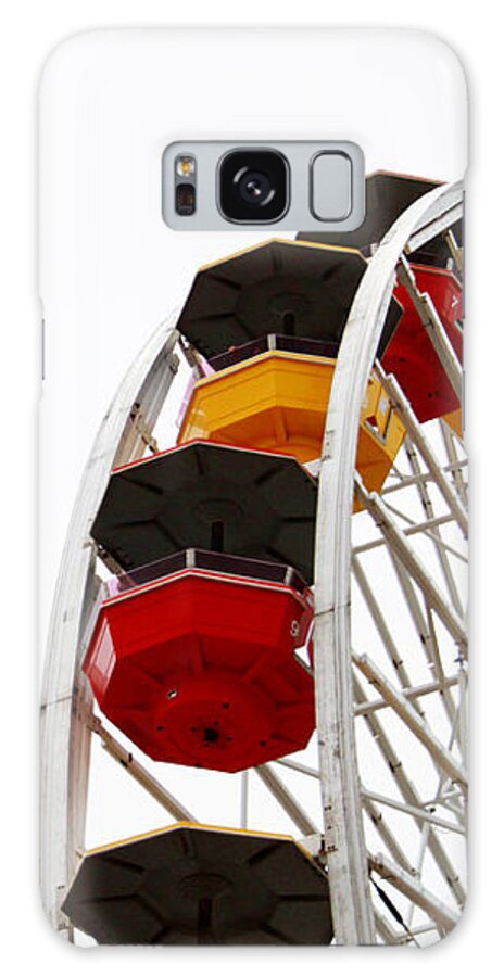 Ferris Wheel Galaxy Case featuring the photograph Santa Monica Pier Ferris Wheel- by Linda Woods by Linda Woods