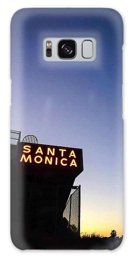 Santa Monica Galaxy Case featuring the photograph Santa Monica Sunrise by Art Block Collections