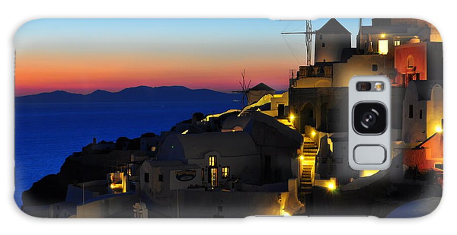 Santorini Galaxy Case featuring the photograph Santorini Sunset by Ian Stotesbury