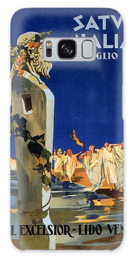 Saturnalia Galaxy Case featuring the painting Saturnalia celebrations on Lido di Venezia - Venice, Italy - Vintage Poster by Studio Grafiikka