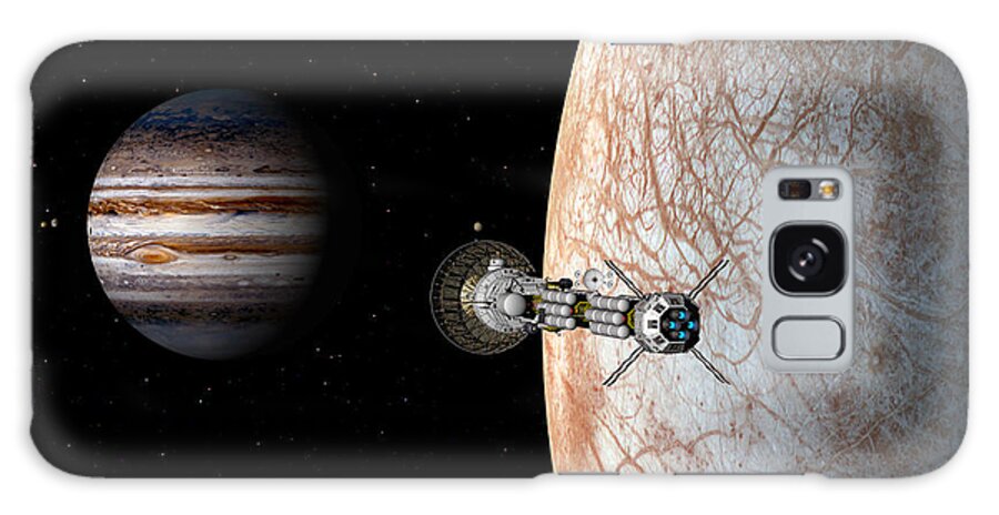 Spaceship Galaxy Case featuring the digital art Savannah leaving Europa by David Robinson