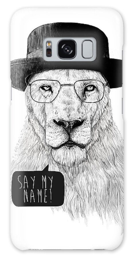 Lion Galaxy Case featuring the mixed media Say my name by Balazs Solti