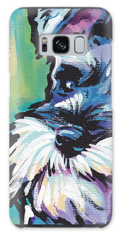 Schnauzer Galaxy Case featuring the painting Schnauzer by Lea S