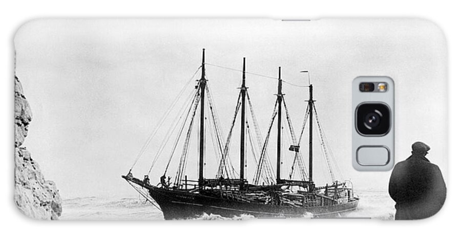 1 Person Galaxy Case featuring the photograph Schooner Shipwreck by Underwood Archives