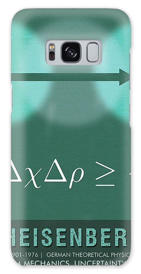 Heisenberg Galaxy Case featuring the mixed media Science Posters - Werner Heisenberg - Theoretical Physicist by Studio Grafiikka