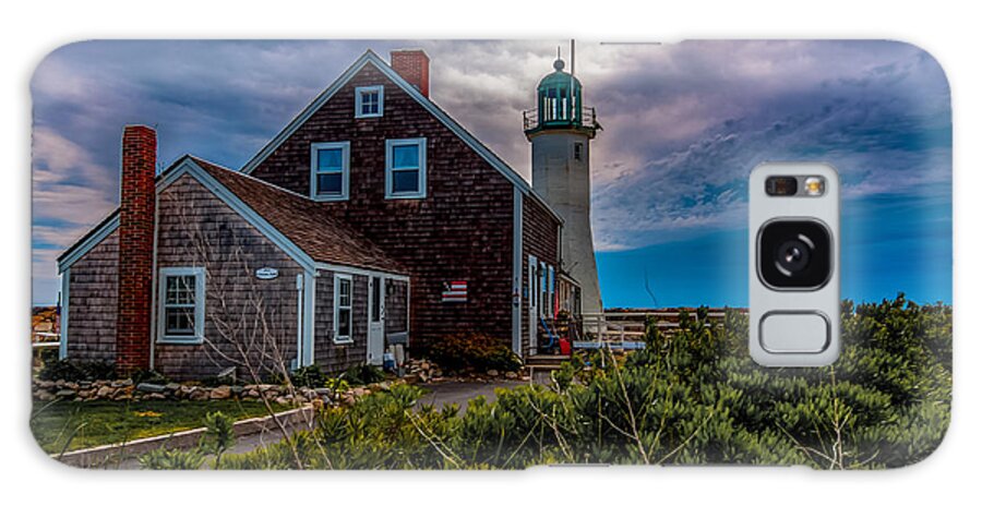 Lighthouse Galaxy Case featuring the photograph Scituate Lighthouse under Clouds by Brian MacLean