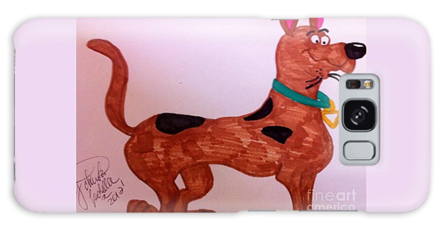 Scooby -doo Cartoon Galaxy Case featuring the drawing Scooby-Doo by Charita Padilla
