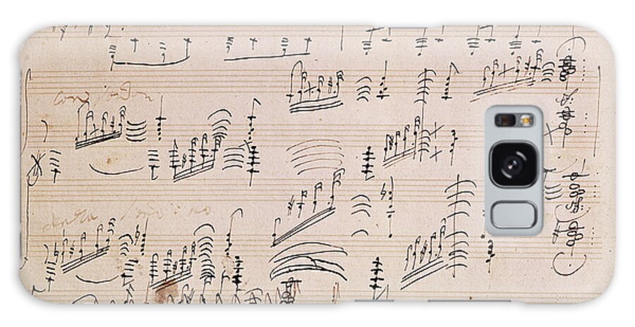 Score Galaxy Case featuring the drawing Score sheet of Moonlight Sonata by Ludwig van Beethoven