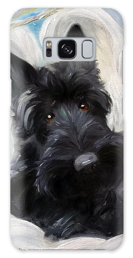 Scottie Galaxy Case featuring the painting Scottish Angel by Mary Sparrow