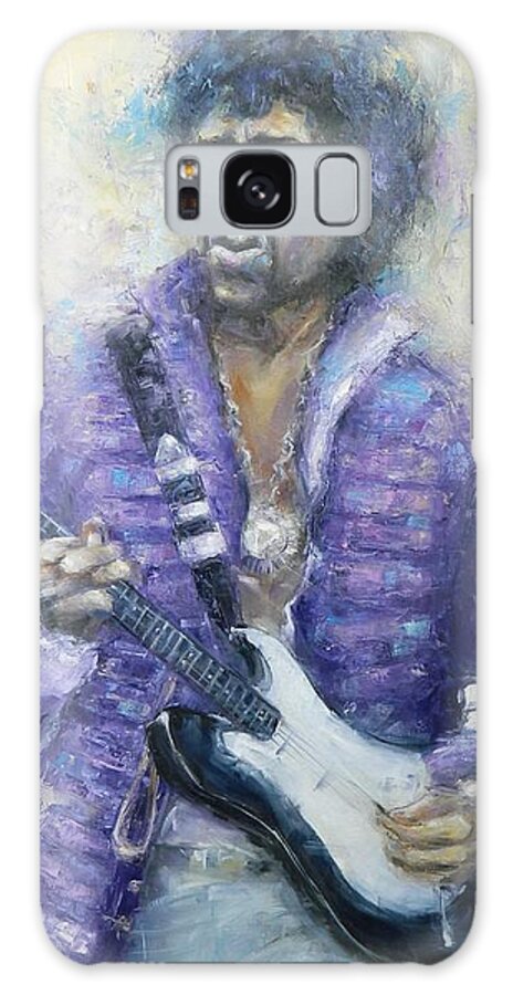 Jimi Galaxy Case featuring the painting Scuze Me While I Kiss The Sky by Dan Campbell