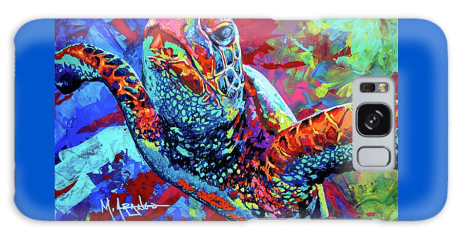 Sea Turtle Galaxy Case featuring the painting Sea Turtle by Maria Arango