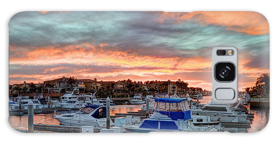 Sunset Boats Harbor Marina Clouds Galaxy Case featuring the photograph Seabridge Marina #3 by Wendell Ward