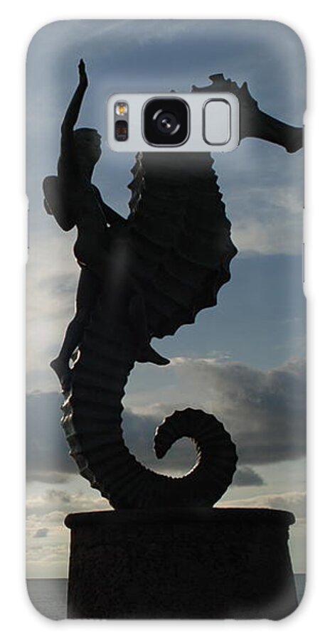 Sculpture Galaxy Case featuring the photograph Seahorse Silhouette by Sandra Lee Scott