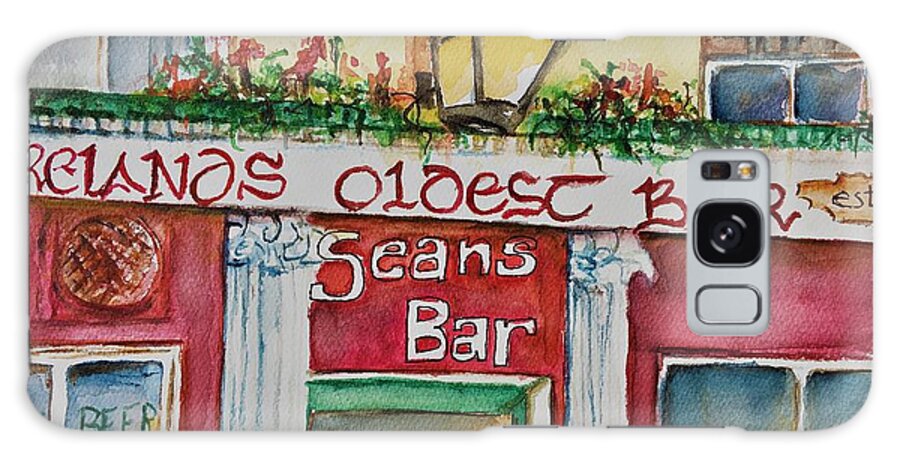 Seans Bar Galaxy Case featuring the painting Seans Irish Pub by Elaine Duras