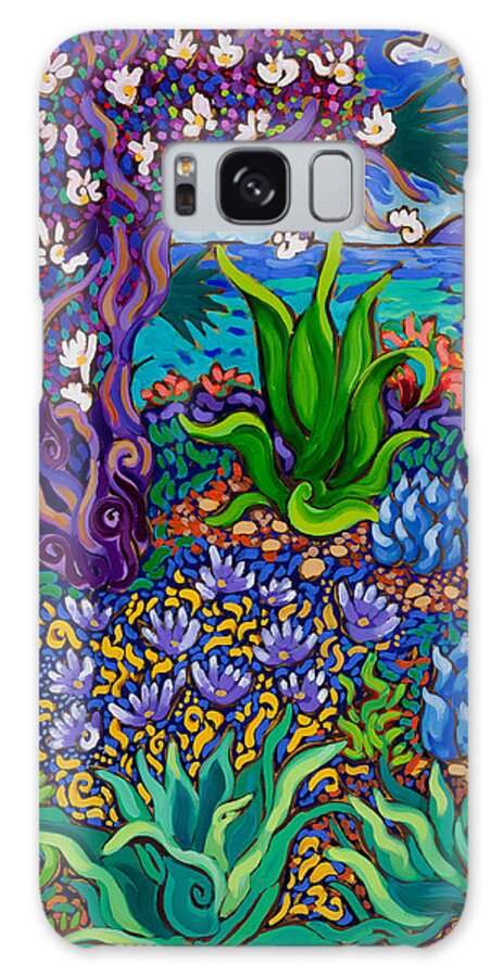 Succulents Galaxy Case featuring the painting Seaside Flowering Tree by Cathy Carey