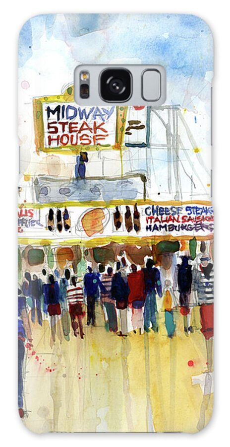 Boardwalk Galaxy Case featuring the painting Seaside Heights, NJ - Boardwalk by Dorrie Rifkin