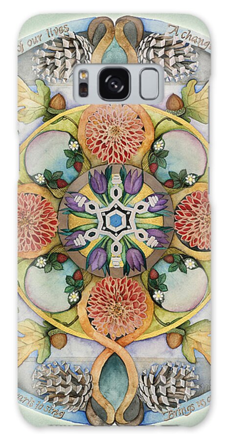 Mandala Galaxy S8 Case featuring the painting Seasons Mandala by Jo Thomas Blaine