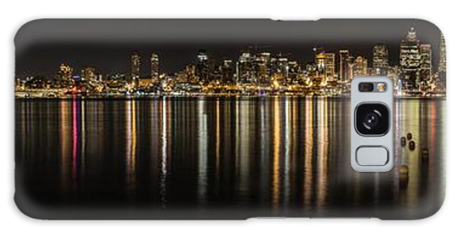 Seattle Skyline Galaxy Case featuring the photograph Seattle Skyline at night 2 by Mati Krimerman