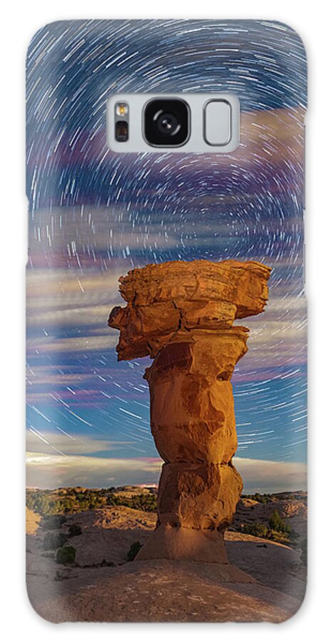 Moab Galaxy Case featuring the photograph Secret Spire and Star Trails by Dan Norris