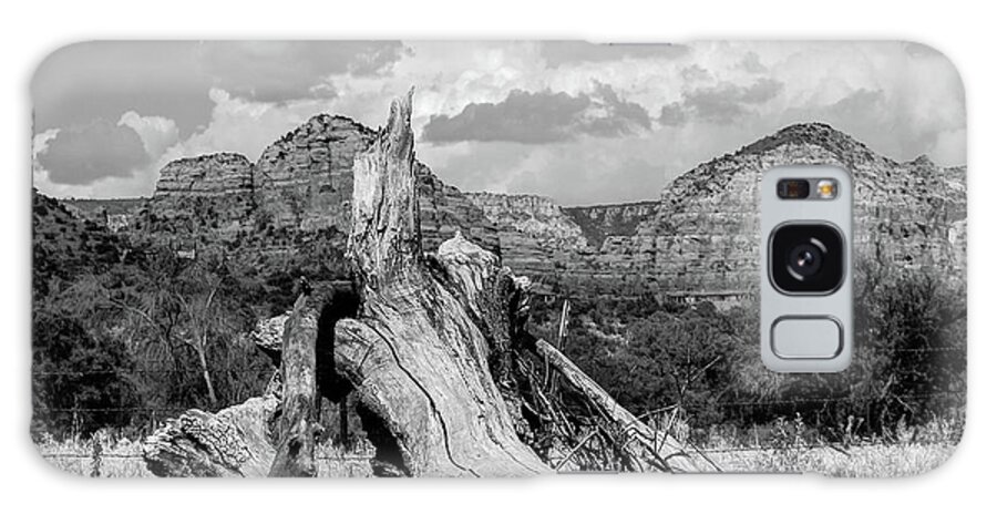 Red Rock Canyon Galaxy Case featuring the photograph Sedona Arizona Western Landscape 1x1 Black and White by Gregory Ballos