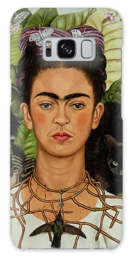 Frida Kahlo Galaxy Case featuring the painting Self-Portrait with Thorn Necklace and Hummingbird by Frida Kahlo