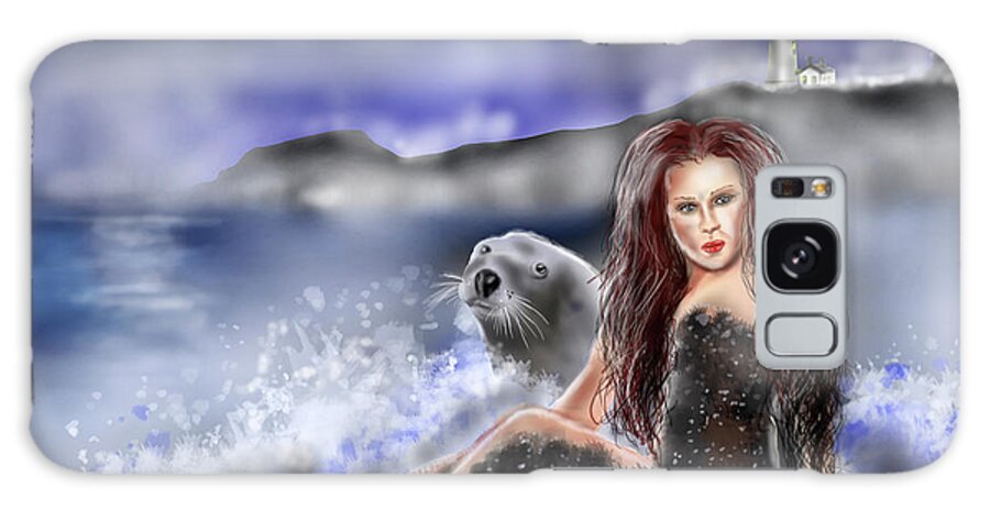 My Take On The Kelpies Of Scottish Legend Galaxy Case featuring the painting Selkie by Rob Hartman