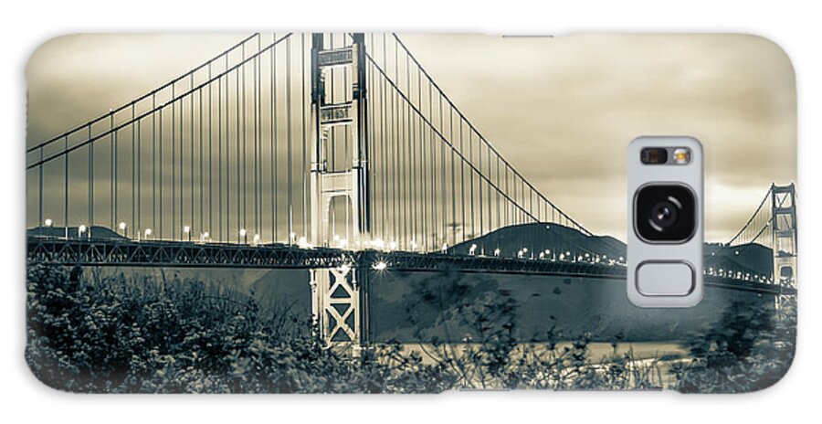 America Galaxy Case featuring the photograph Sepia San Francisco - Golden Gate Bridge by Gregory Ballos