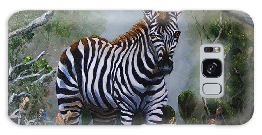 Wild Animals Galaxy Case featuring the painting Serengeti Zebra by Theresa Cangelosi