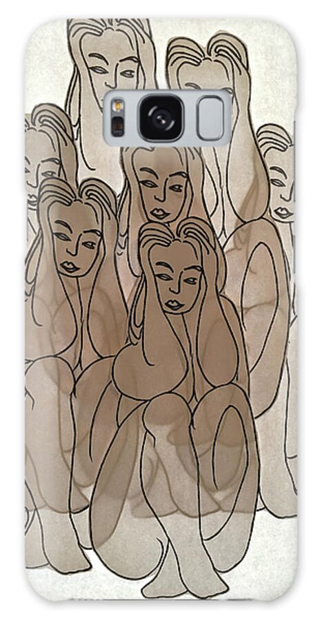 Sketch Galaxy Case featuring the drawing Seven Deadly Sins Study by Marwan George Khoury