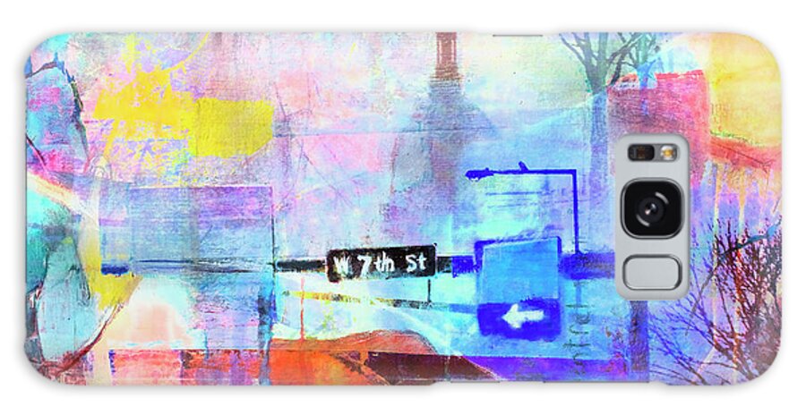 One Way Sign Galaxy Case featuring the photograph Seventh Street by Susan Stone