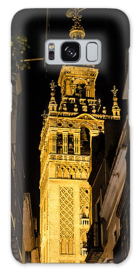 Cathedral Galaxy Case featuring the photograph Seville - The Giralda at night by AM FineArtPrints