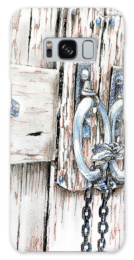 Doors Galaxy Case featuring the painting Shackled Iron by Thomas Hamm