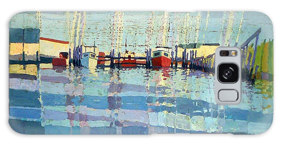 Belmar Inlet Galaxy Case featuring the painting Shark River Inlet by Donald Maier
