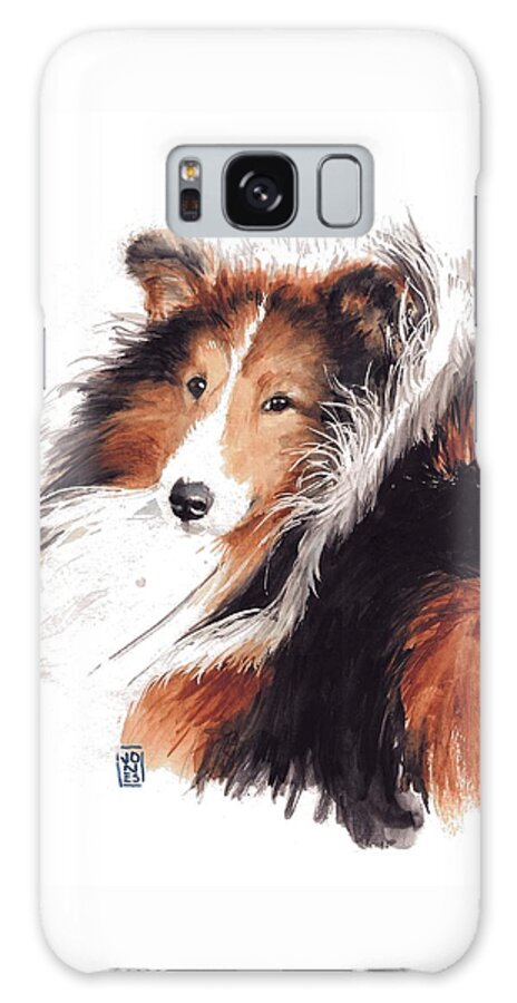 Sheltie Galaxy Case featuring the painting Sheltie by Debra Jones