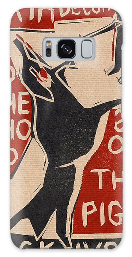Poster Galaxy Case featuring the relief Shin Detonator A4 lino 5 by Edgeworth Johnstone