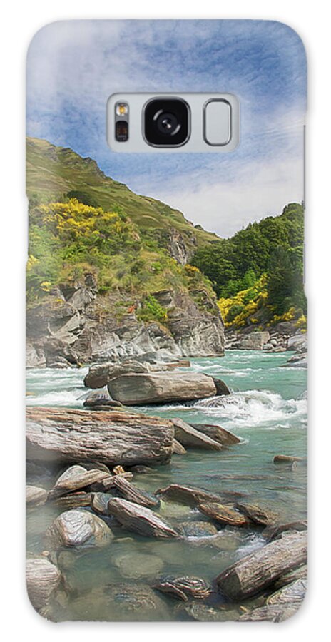Joan Carroll Galaxy Case featuring the photograph Shotover River Rapids New Zealand II by Joan Carroll