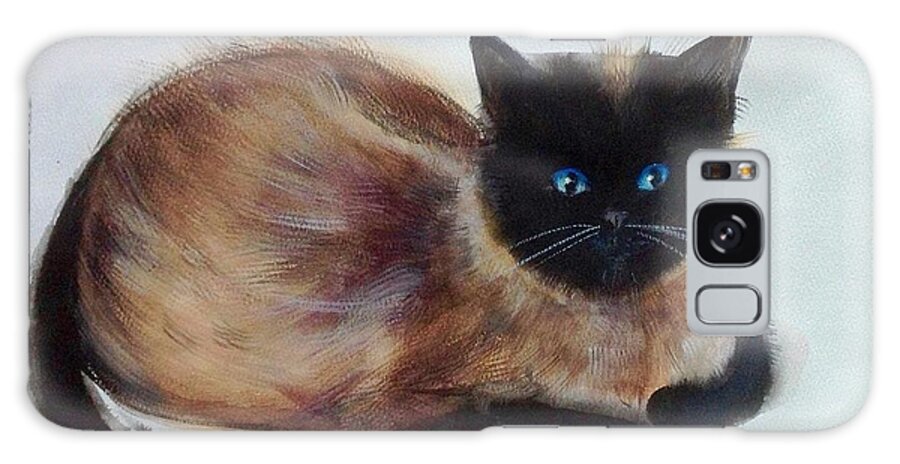 A Cat Galaxy Case featuring the painting Siamese cat 3 by Katerina Kovatcheva