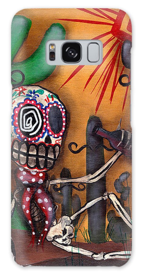 Day Of The Dead Galaxy Case featuring the painting Siesta by Abril Andrade