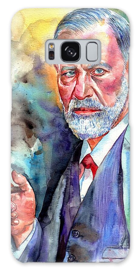 Sigmund Galaxy Case featuring the painting Sigmund Freud painting by Suzann Sines