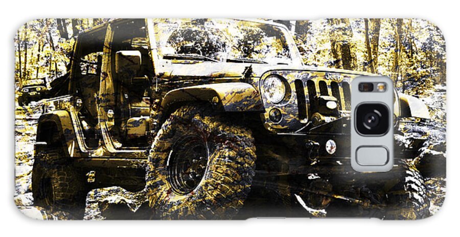Jeep Galaxy Case featuring the photograph Silver and Gold Jeep Wrangler JKU by Luke Moore