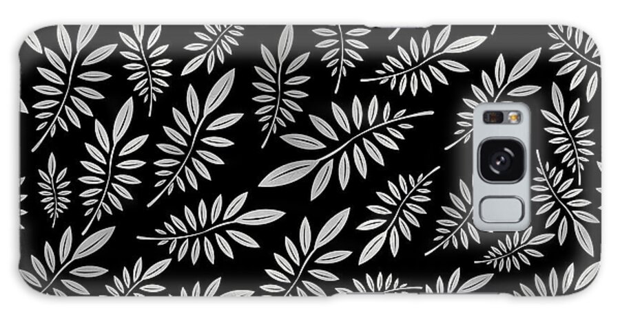 Pattern Galaxy Case featuring the digital art Silver Leaf Pattern 2 by Stanley Wong