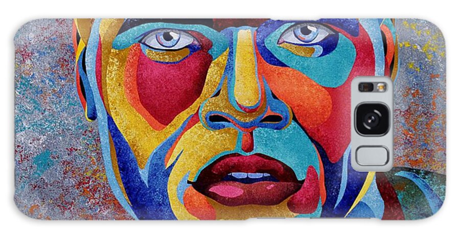 Colorful Masculine Facial Image Galaxy Case featuring the painting Simply Complex by William Roby